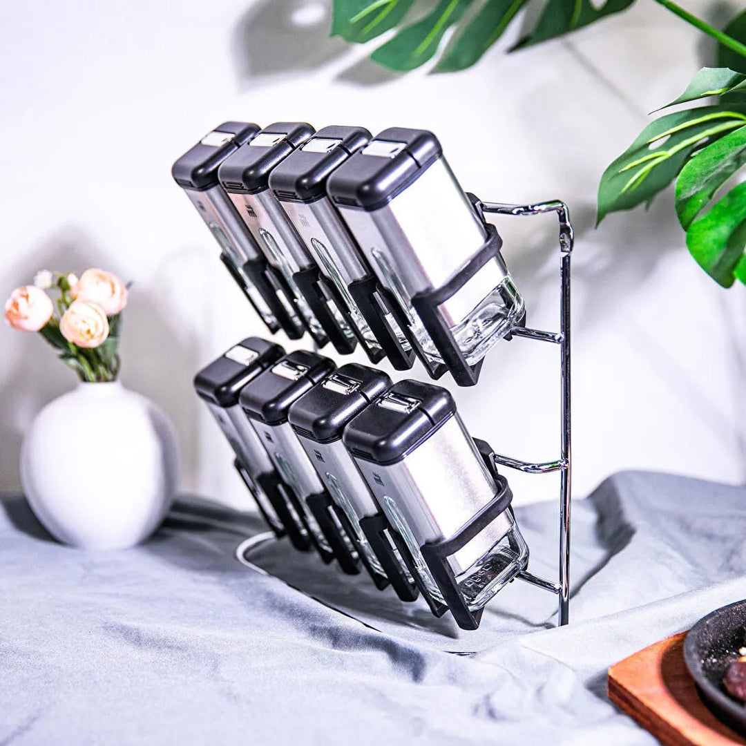 Karaca Shinex Inox Krydderisæt – 5 Dele i Rustfrit Stål & Glas - Løven Home