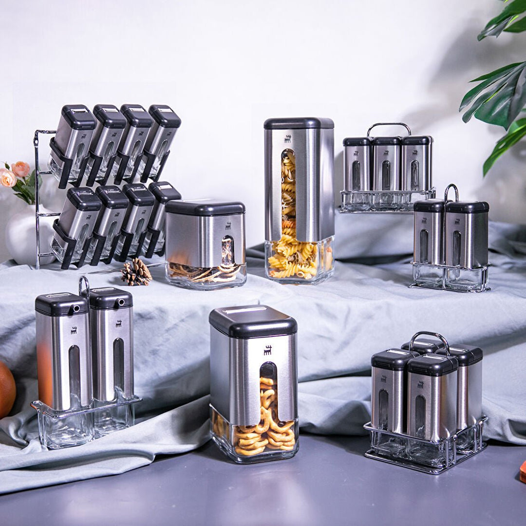 Karaca Shinex Olie - og Eddike Dispensersæt 220 ml. - Sølv - Løven Home