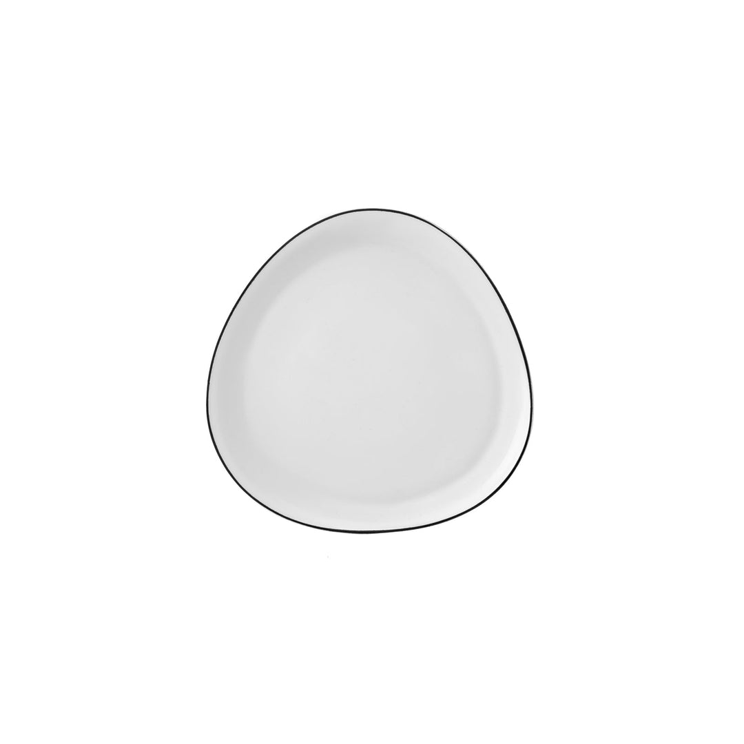 Karaca Sky Sortkant Desserttallerkensæt | 6 personer – 18 cm - Løven Home