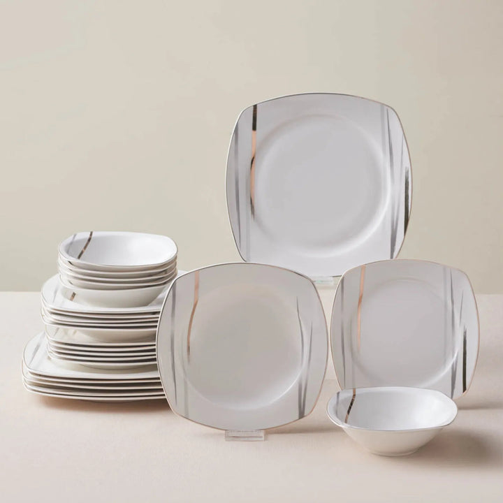 Karaca Square Bone Bera – 24 dele Middagsservice til 6 personer - Løven Home