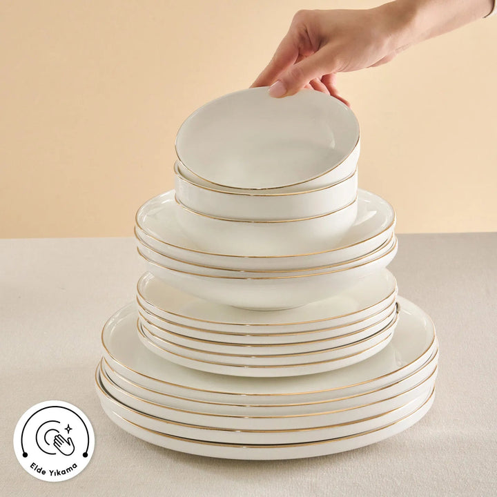 Karaca Stream Bone Belinda 24 - delers 6 - personers middagssæt - Løven Home