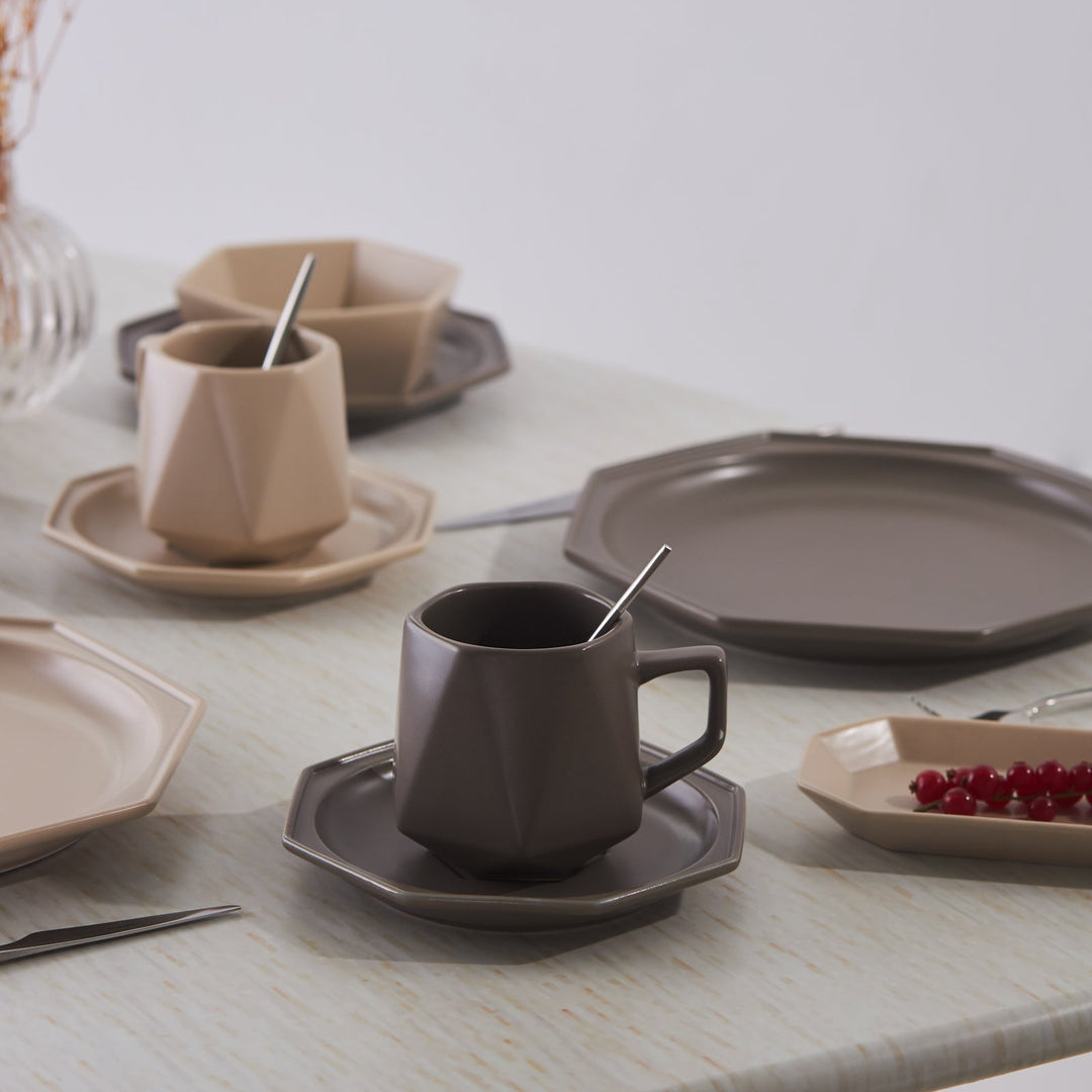 Karaca Stream Bone Fizbo Morgenmadssæt | 26 dele | 6 personer - Løven Home