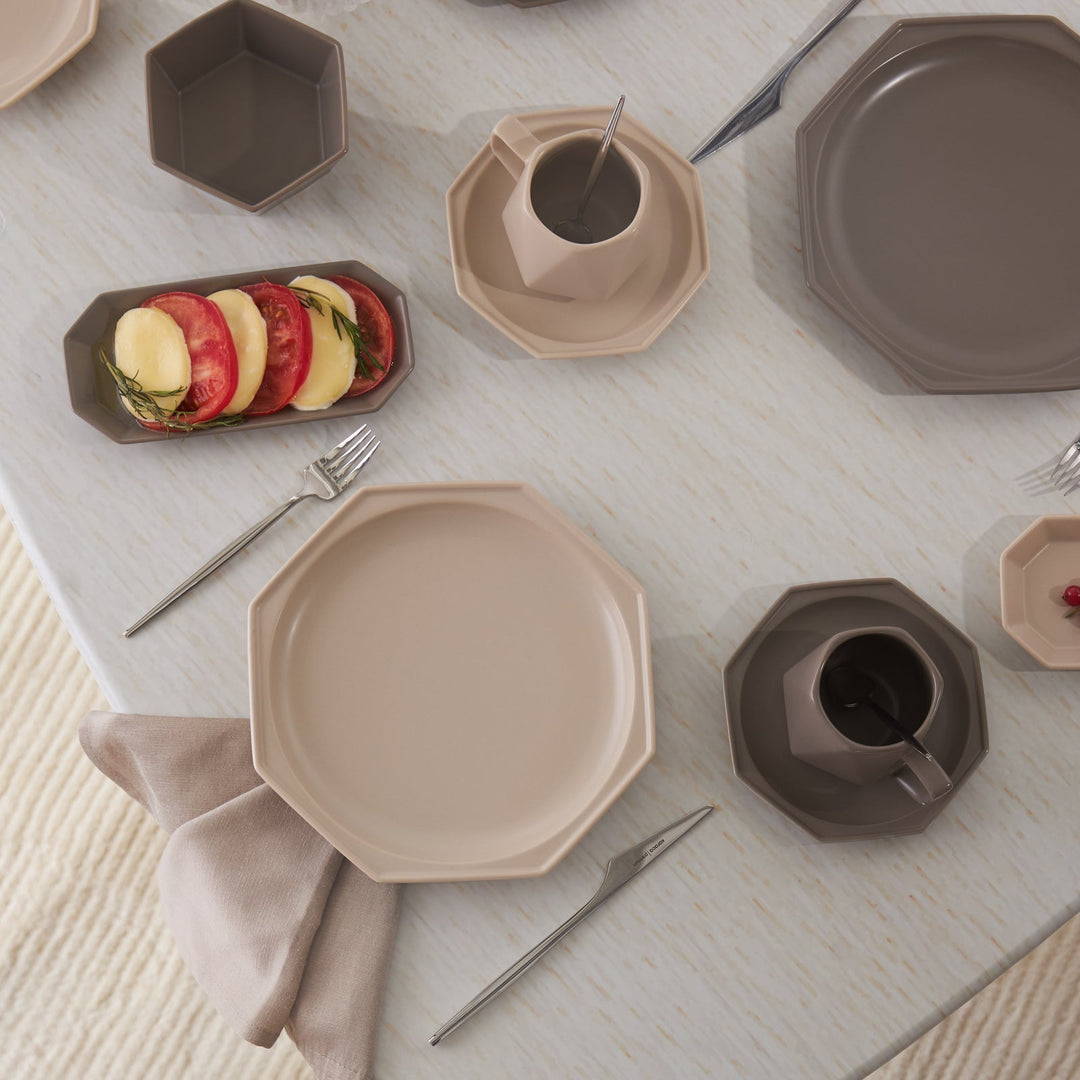 Karaca Stream Bone Fizbo Morgenmadssæt | 26 dele | 6 personer - Løven Home