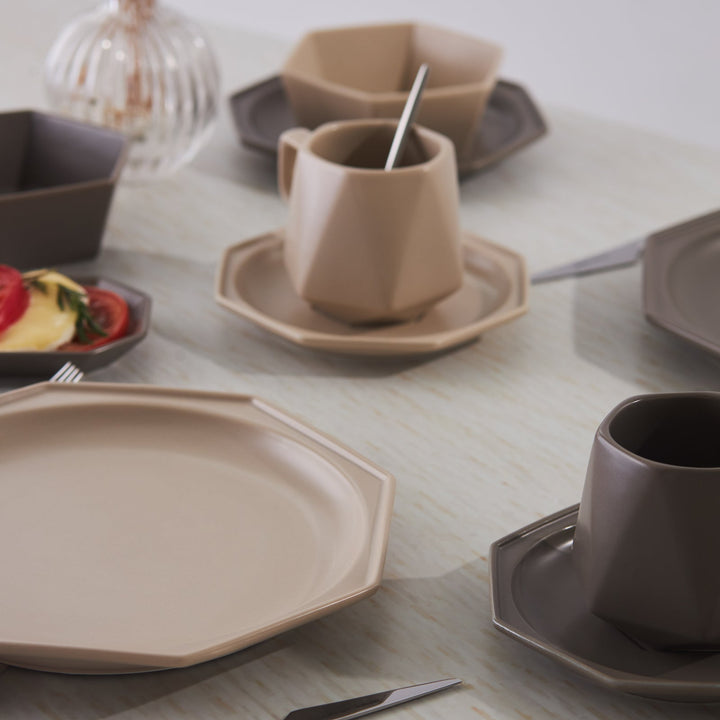 Karaca Stream Bone Fizbo Morgenmadssæt | 26 dele | 6 personer - Løven Home