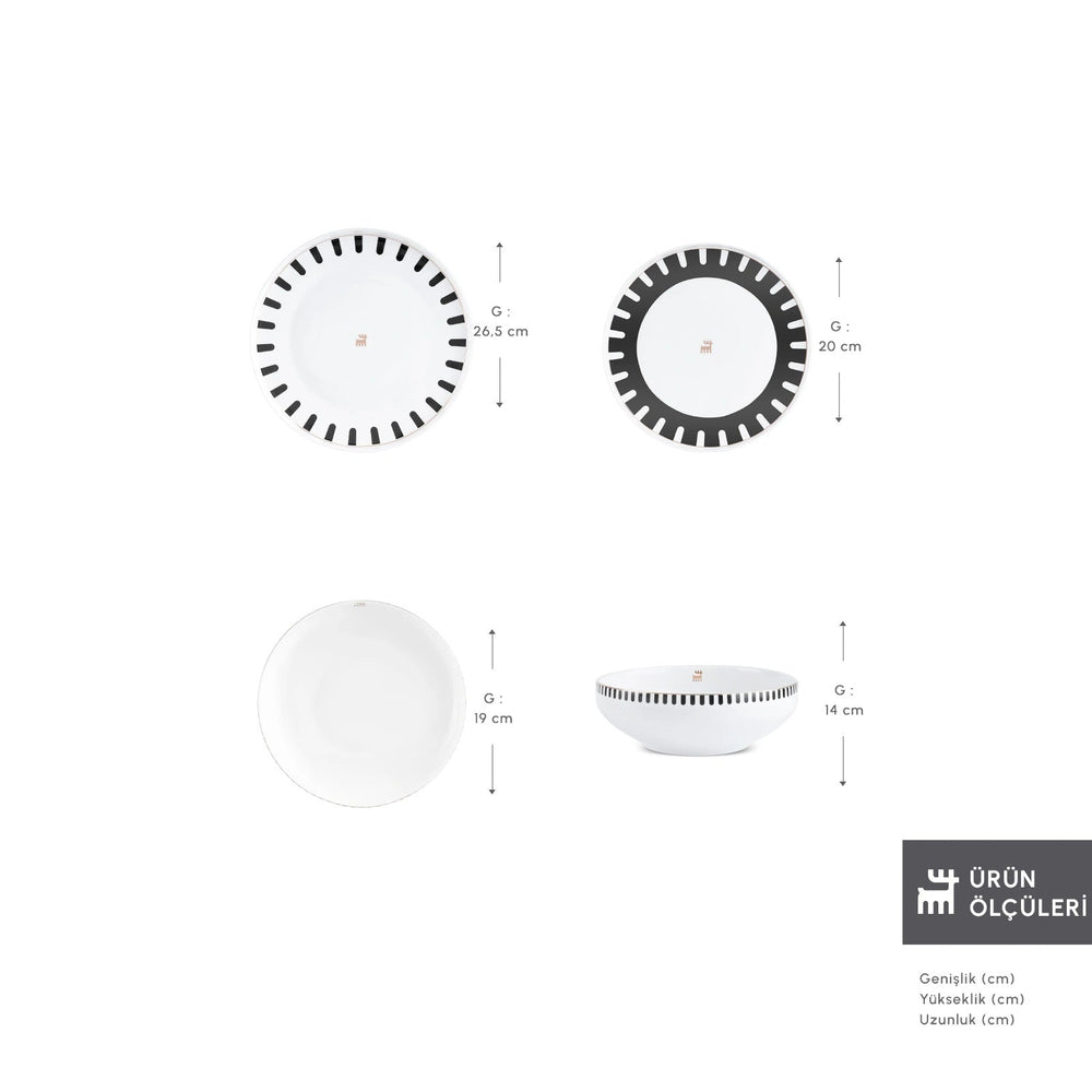 Karaca Stream Bone Kore Plus – 24 dele Middagsservice til 6 personer - Løven Home