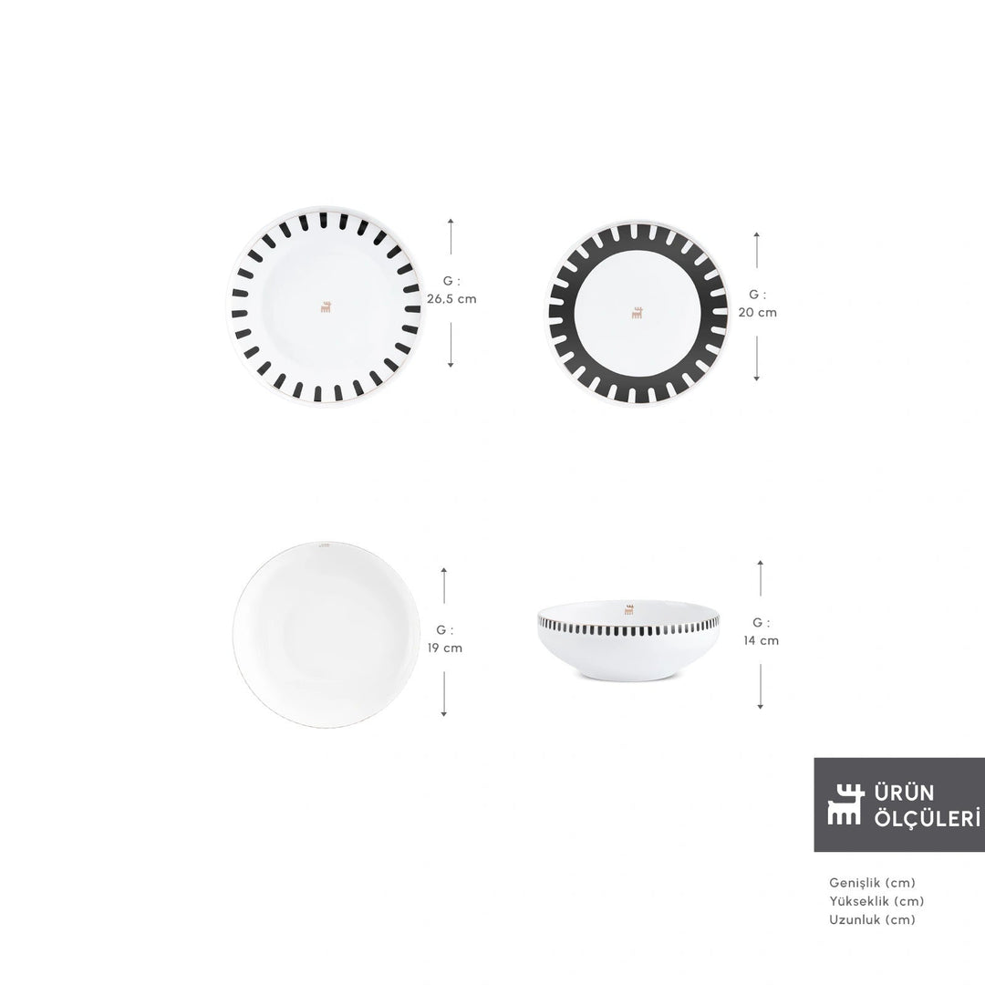 Karaca Stream Bone Kore Plus – 24 dele Middagsservice til 6 personer - Løven Home