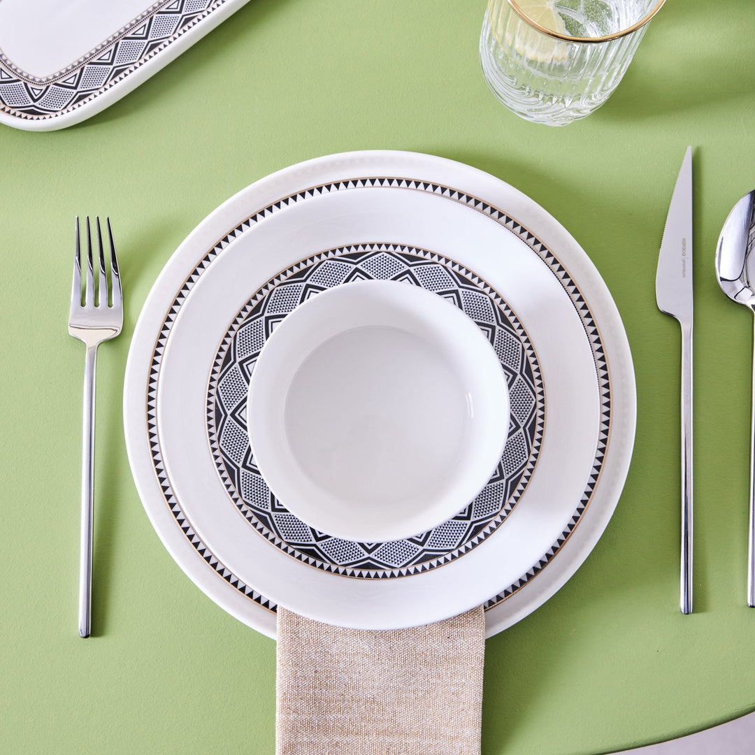 Karaca Stream Bone Monde 59 - dele Spisestel til 12 Personer - Guld - Løven Home