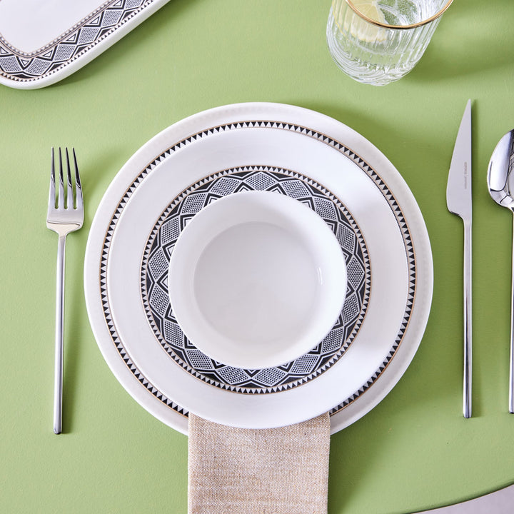 Karaca Stream Bone Monde 59 - dele Spisestel til 12 Personer - Guld - Løven Home