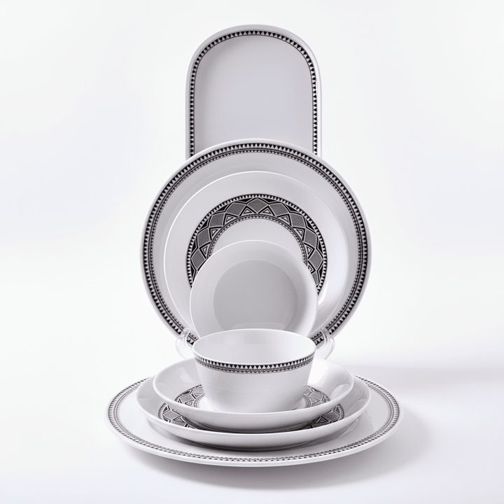 Karaca Stream Bone Monde 59 - dele Spisestel til 12 Personer - Guld - Løven Home