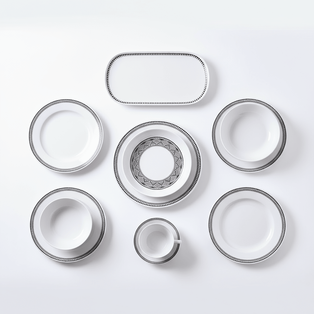 Karaca Stream Bone Monde 59 - dele Spisestel til 12 Personer - Guld - Løven Home