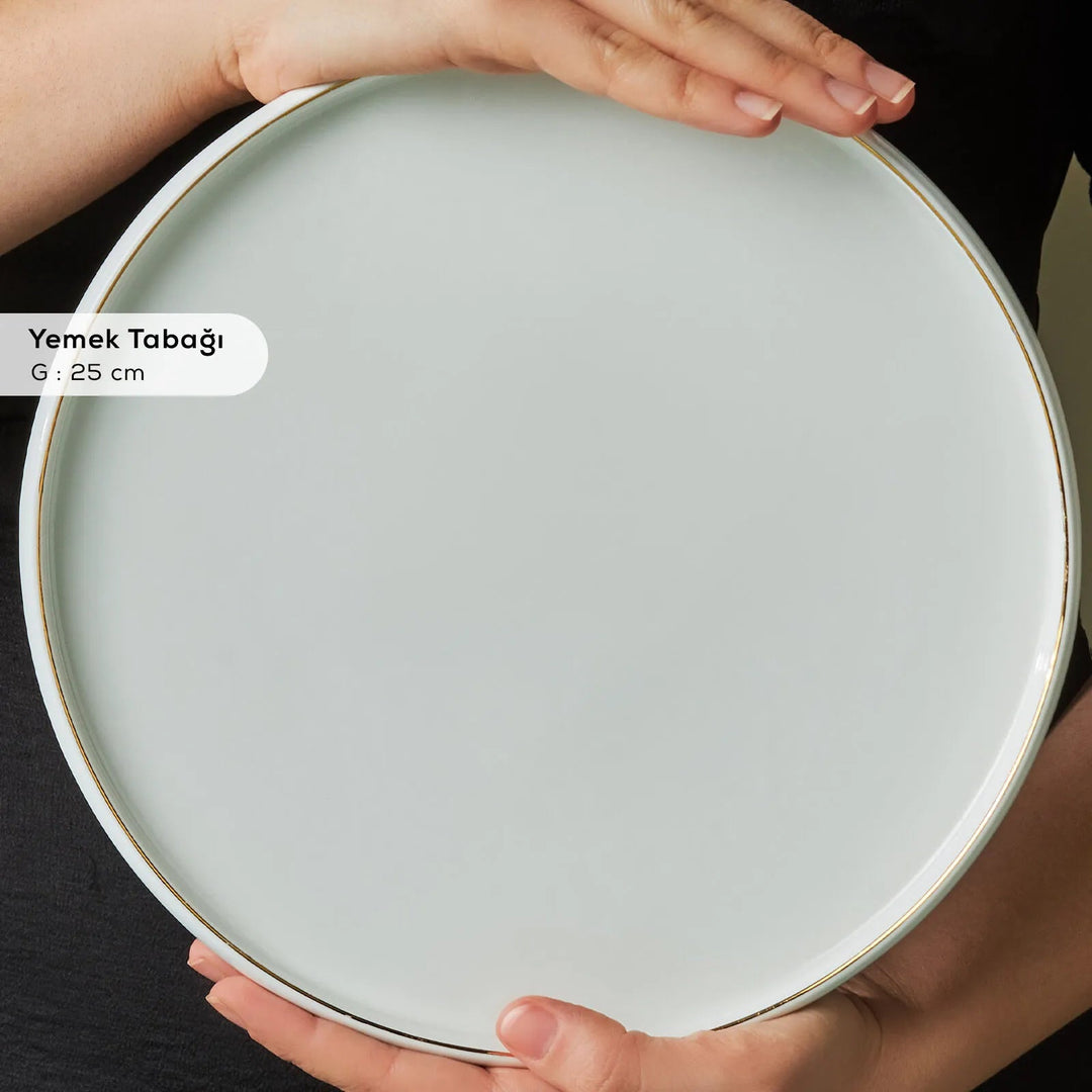 Karaca Stream Bone Sunset 34 Dele Morgenmadssæt til 6 personer – Guld - Løven Home