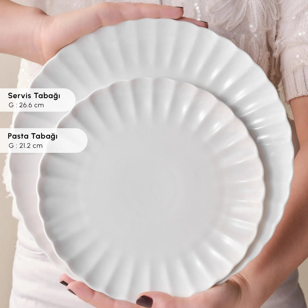 Karaca Stream Bone Umbrella – 53 dele Middagsservice til 12 personer, Hvid - Løven Home