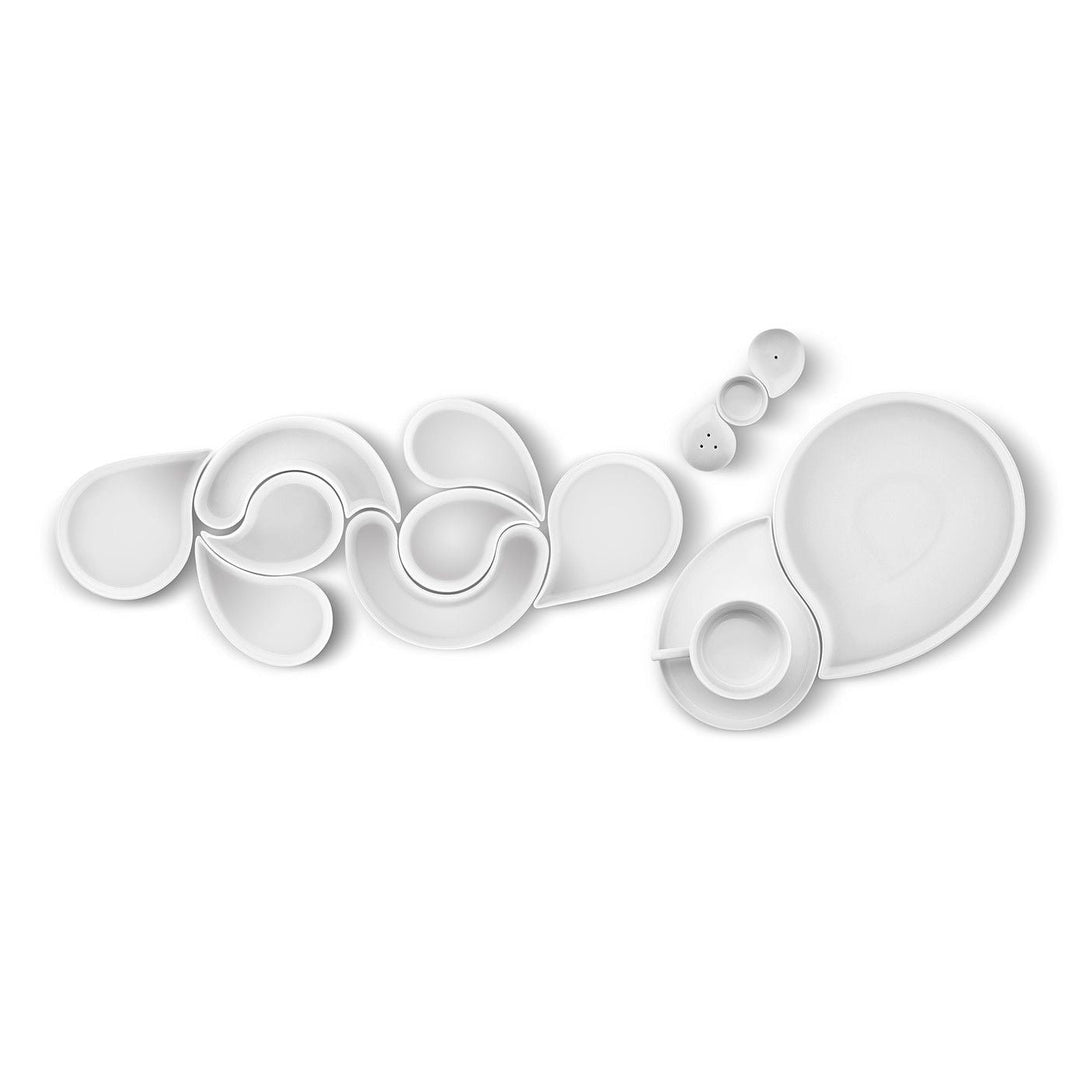 Karaca Streamline Bone Waterway 29 - delt Morgenmadssæt til 6 personer - Hvid - Løven Home