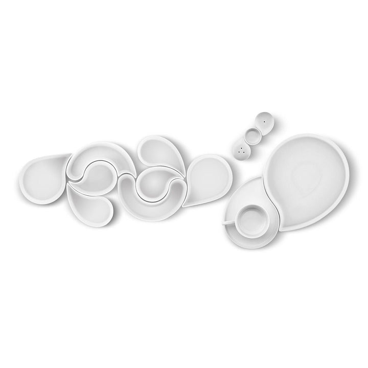 Karaca Streamline Bone Waterway 29 - delt Morgenmadssæt til 6 personer - Hvid - Løven Home