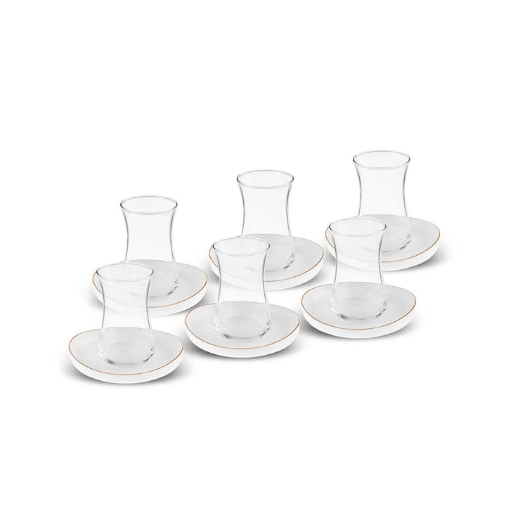 Karaca Streamline Hole 12 - delt 6 - personers Glas Tesæt 165 ml - Løven Home