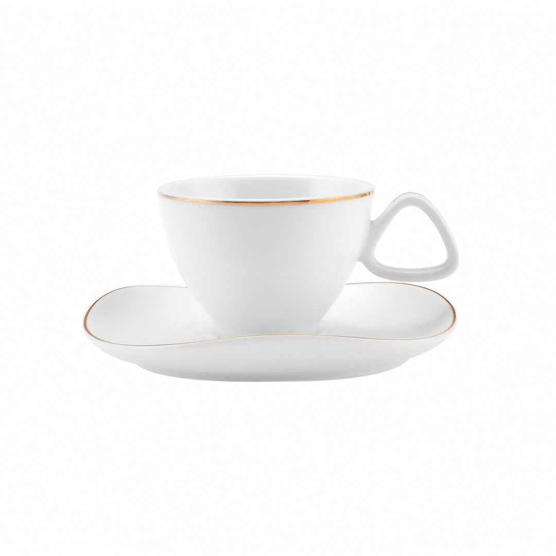 KARACA STREAMLINE MIDDLE ESPRESSO KAFFESÆT 12 DELE | 80 ML | HVID/GULD - Løven Home