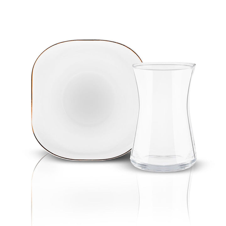 Karaca Streamline Plato 12 - delt 6 - personers Glas Tesæt 165 ml - Løven Home