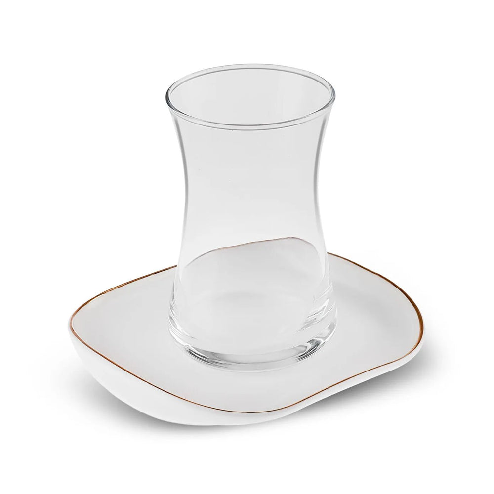 Karaca Streamline Plato 12 - delt 6 - personers Glas Tesæt 165 ml - Løven Home