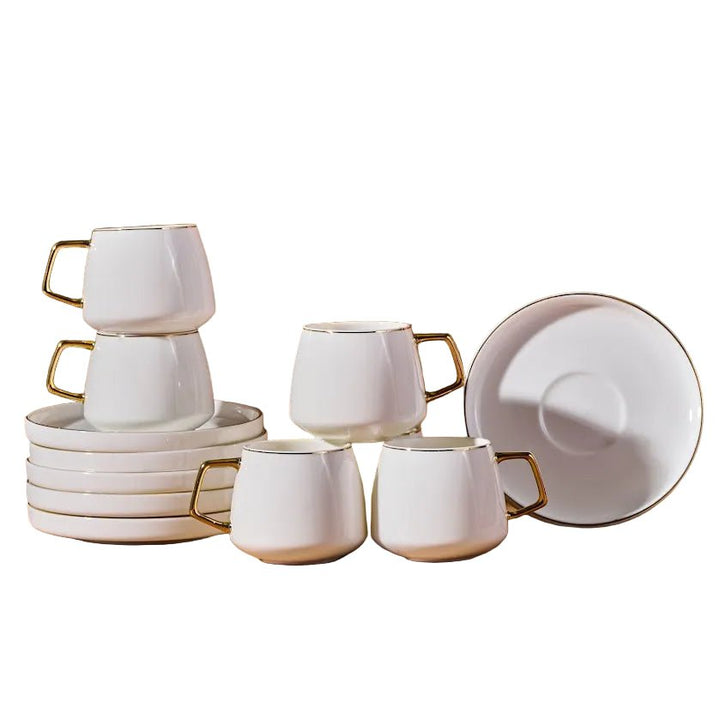 Karaca Streamline Saturn Espresso Kaffesæt til 6 personer – 100 ml - Guld - Løven Home