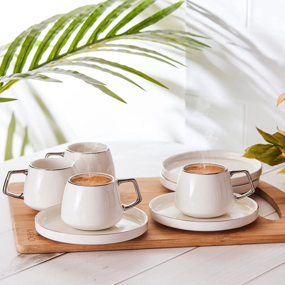 Karaca Streamline Saturn Kaffesæt til 6 personer – 100 ml - Sølv - Løven Home