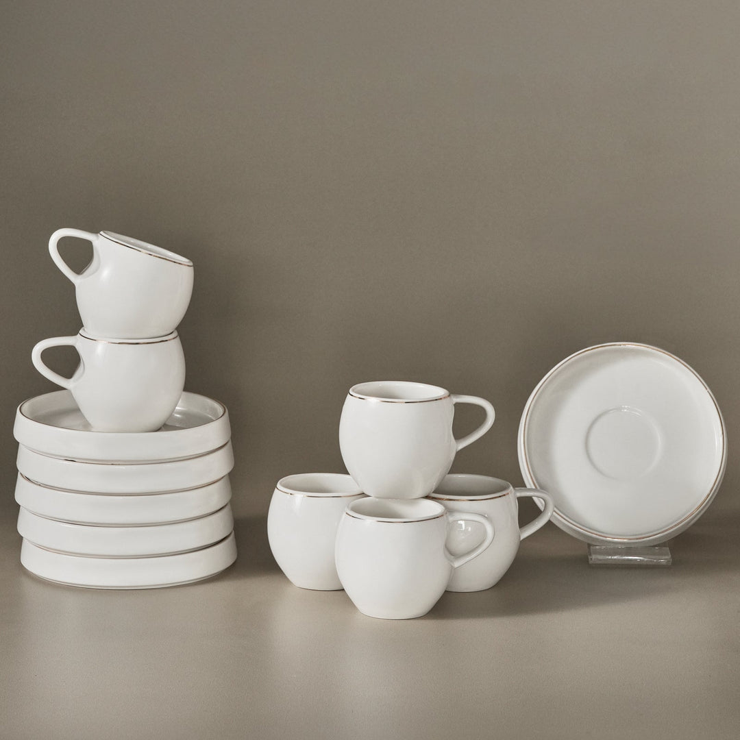 Karaca Streamline Sunset Kaffekopssæt – 6 personer - 100 ml - Løven Home