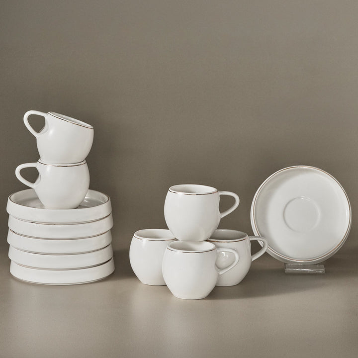 Karaca Streamline Sunset Kaffekopssæt – 6 personer - 100 ml - Løven Home