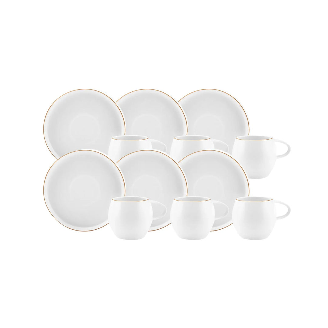 Karaca Streamline Sunset Kaffekopssæt – 6 personer - 100 ml - Løven Home