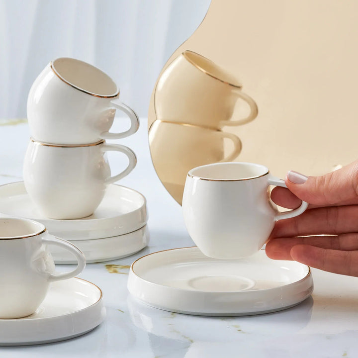 Karaca Streamline Sunset Kaffekopssæt – 6 personer - 100 ml - Løven Home