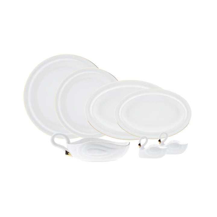 Karaca Streamline Swan Porcelæn Spisestel 22 dele 6 personer - Løven Home