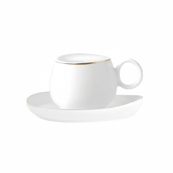 Karaca Streamline Tribe Espressosæt - til 2 Personer – 90 ml - Hvid/Guldkant - Løven Home