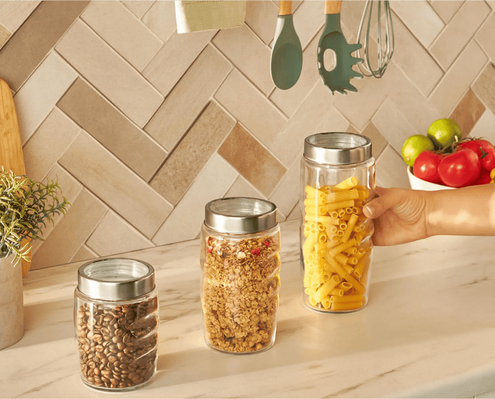 Karaca Sunset Opbevaringsbokse i Glas – 3 dele (Klar) - Løven Home