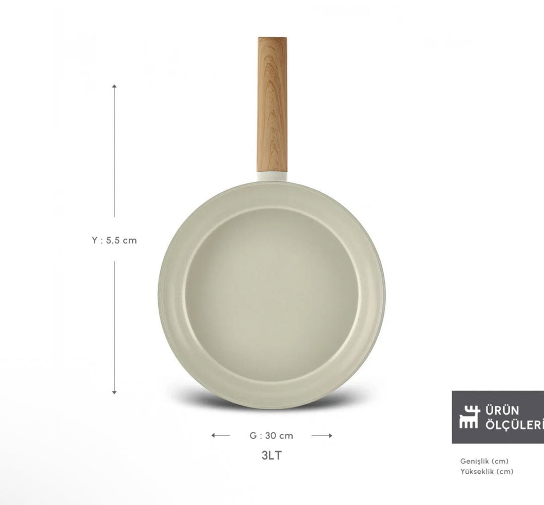 Karaca Swiss Crystal Almond Cream stegepande – 30 cm - Løven Home