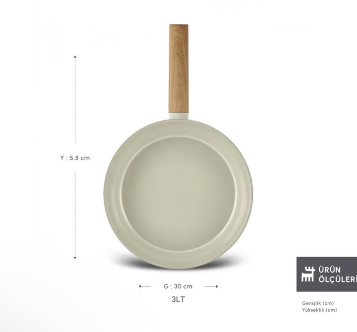 Karaca Swiss Crystal Almond Cream stegepande – 30 cm - Løven Home