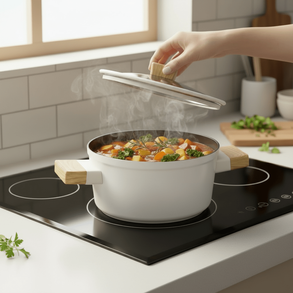 Karaca Swiss Crystal Creamy Wood gryde – 24 cm / 4,4 Liter - Løven Home