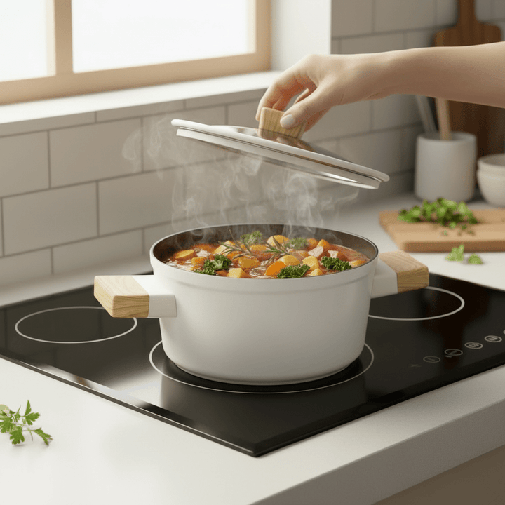 Karaca Swiss Crystal Creamy Wood gryde – 24 cm / 4,4 Liter - Løven Home