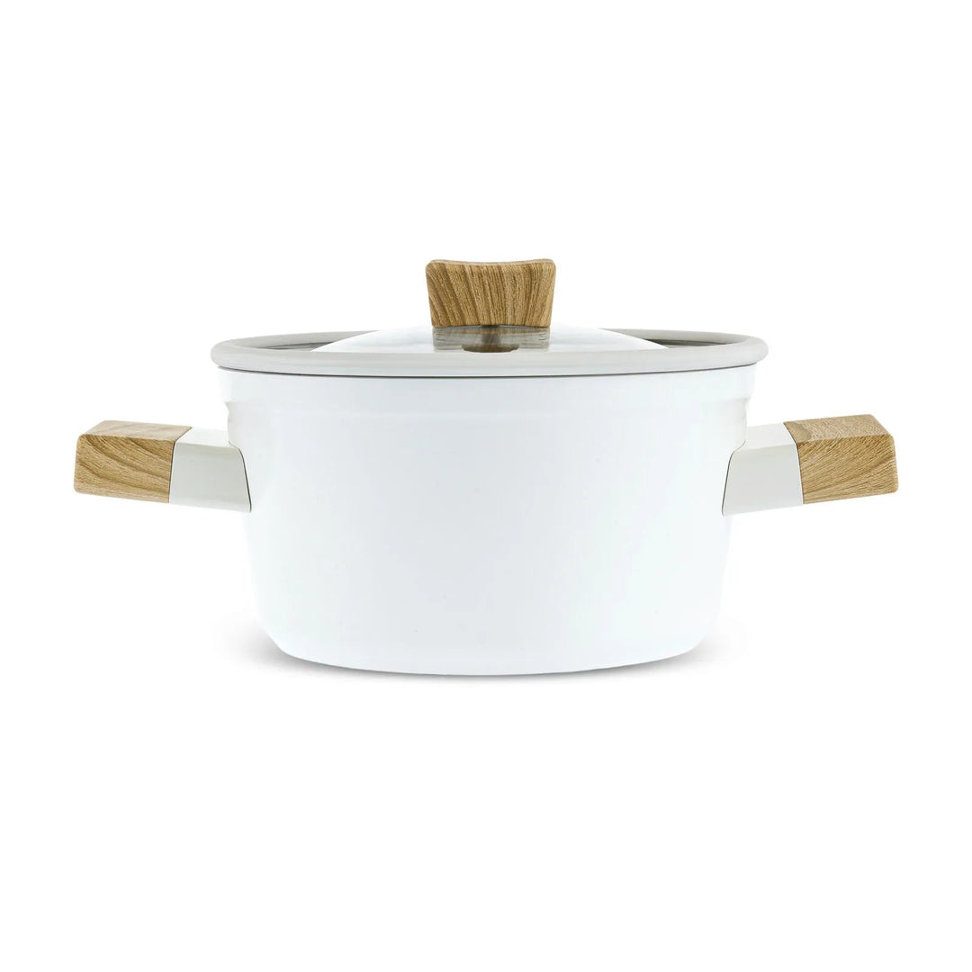 Karaca - Swiss Crystal gryde – 20 cm | 2,7 Liter | Creamy wood | 2 dele - Løven Home