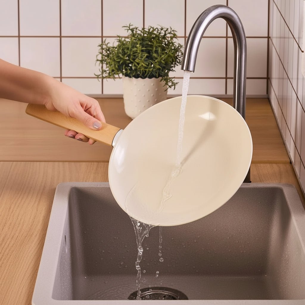 Karaca Swiss Crystal Induktions Stegepande | 22 cm | Mandelcreme - Løven Home