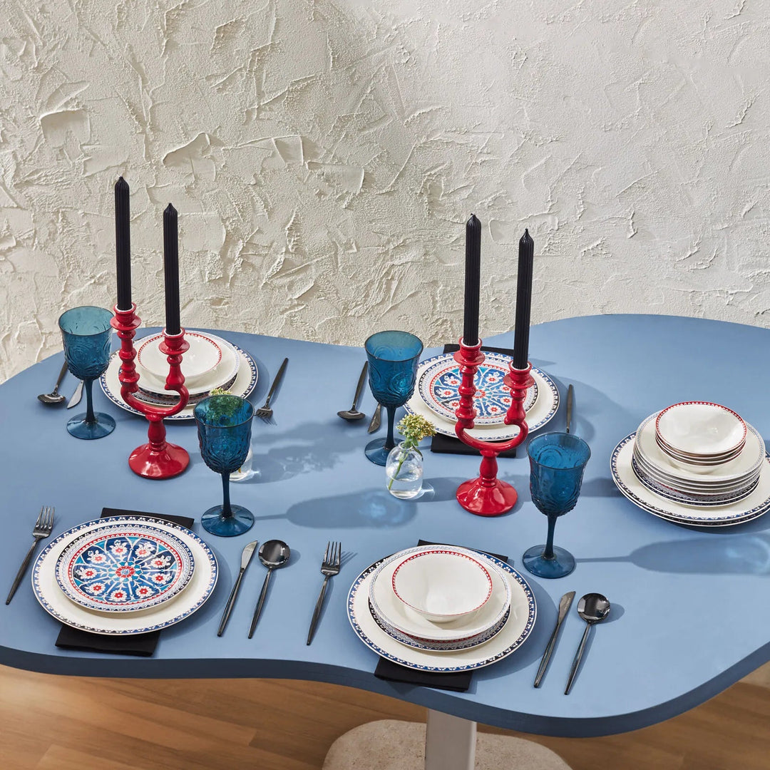 Karaca - Tallerkensæt - Elegance Bone Ancient - 24 dele – 6 personers - Løven Home