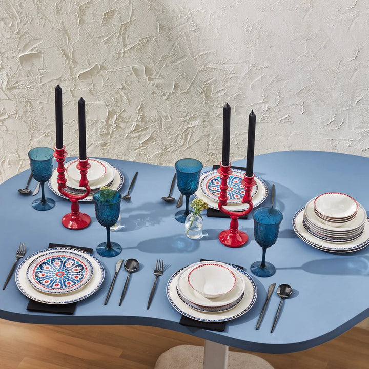 Karaca - Tallerkensæt - Elegance Bone Ancient - 24 dele – 6 personers - Løven Home