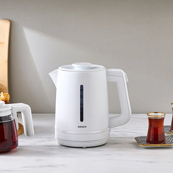 Karaca Tea Grande XL Temaskine 2 - i - 1 - Perlehvid - 3,55 Liter - Løven Home