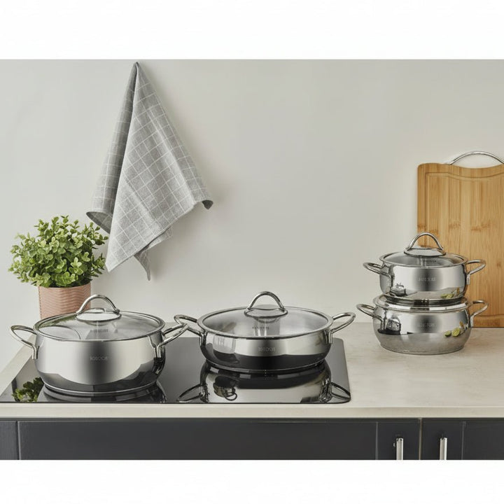 Karaca Urla Grydesæt i Rustfrit Stål – 8 dele - Løven Home