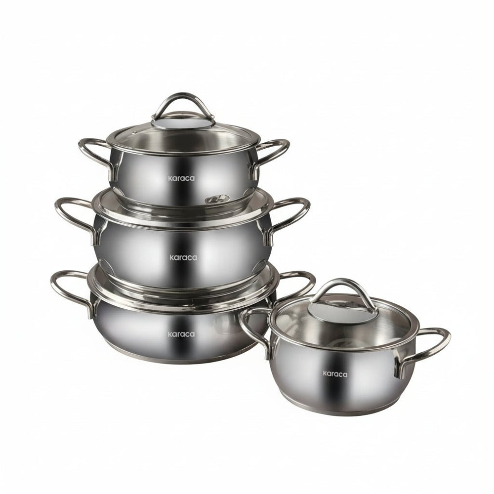 Karaca Urla Grydesæt i Rustfrit Stål – 8 dele - Løven Home