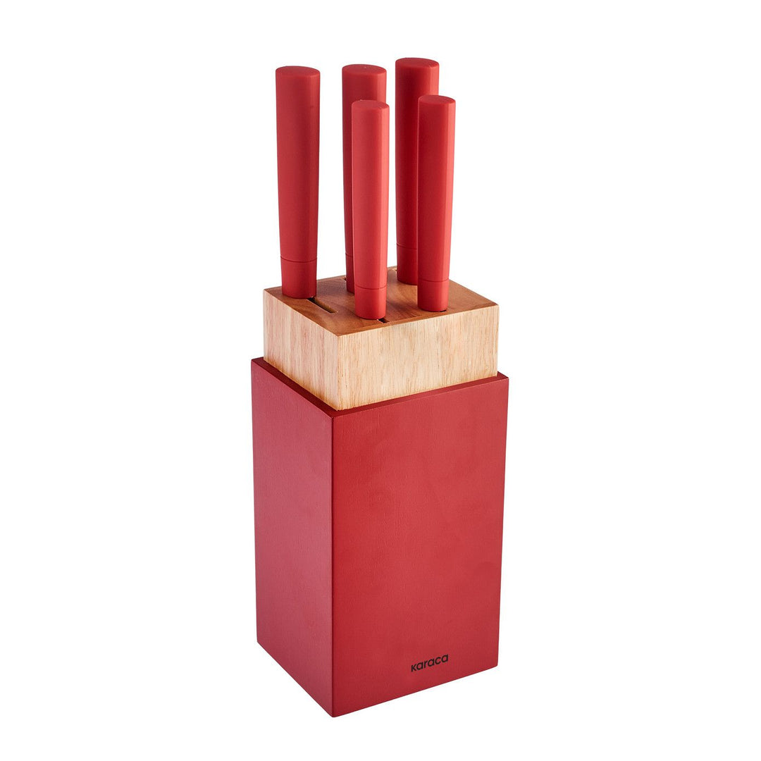 Karaca Viego 6 - delt Knivsæt - Rød - Løven Home