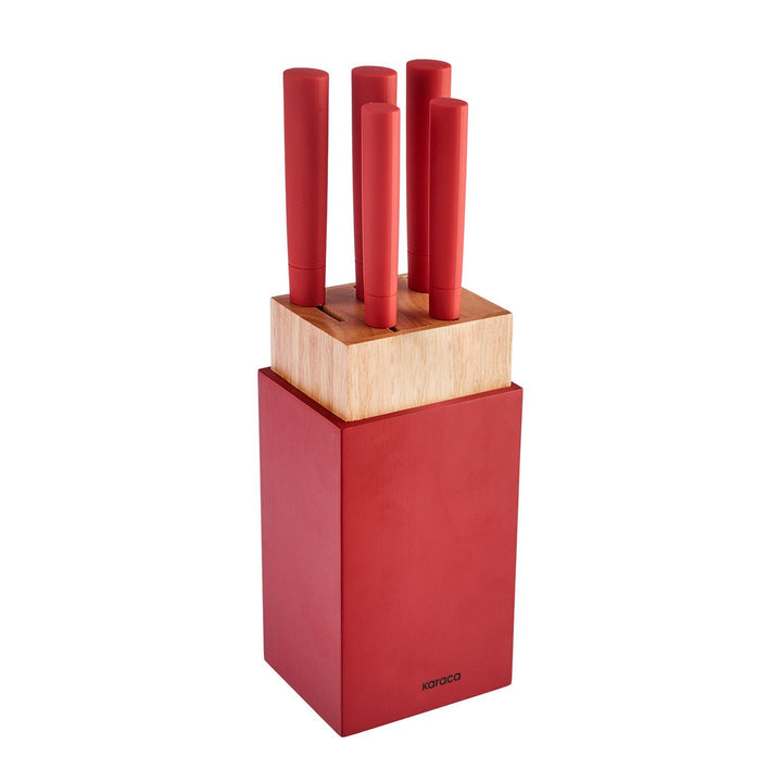 Karaca Viego 6 - delt Knivsæt - Rød - Løven Home