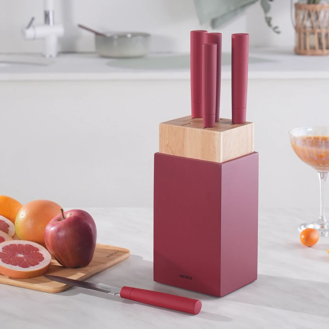 Karaca Viego 6 - delt Knivsæt - Rød - Løven Home