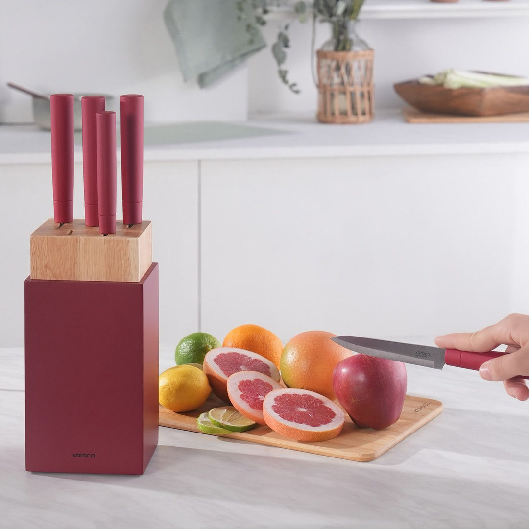 Karaca Viego 6 - delt Knivsæt - Rød - Løven Home