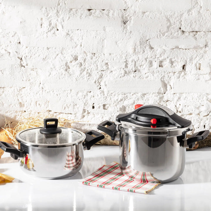 Karaca Vitola Trykkogersæt i Rustfrit Stål med Induktionsbund – 4 + 6 Liter - Løven Home