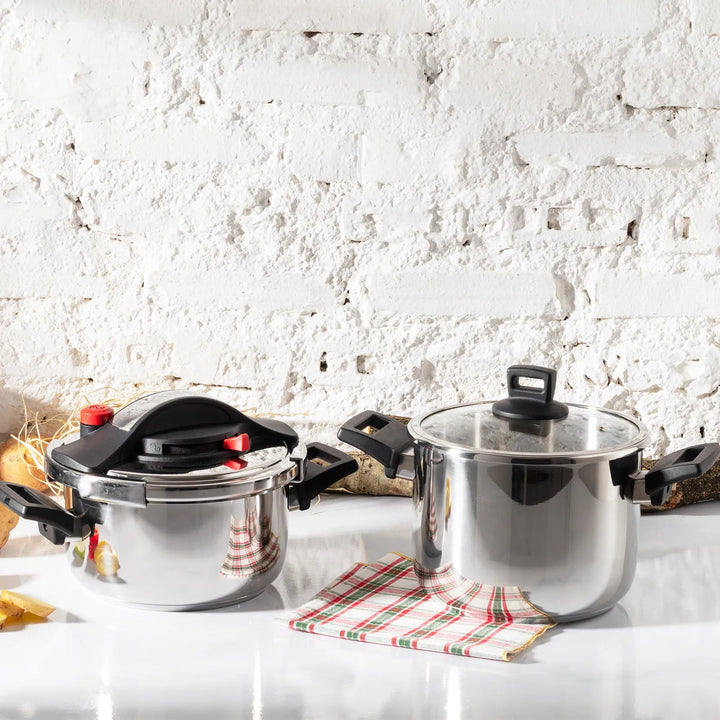 Karaca Vitola Trykkogersæt i Rustfrit Stål med Induktionsbund – 4 + 6 Liter - Løven Home