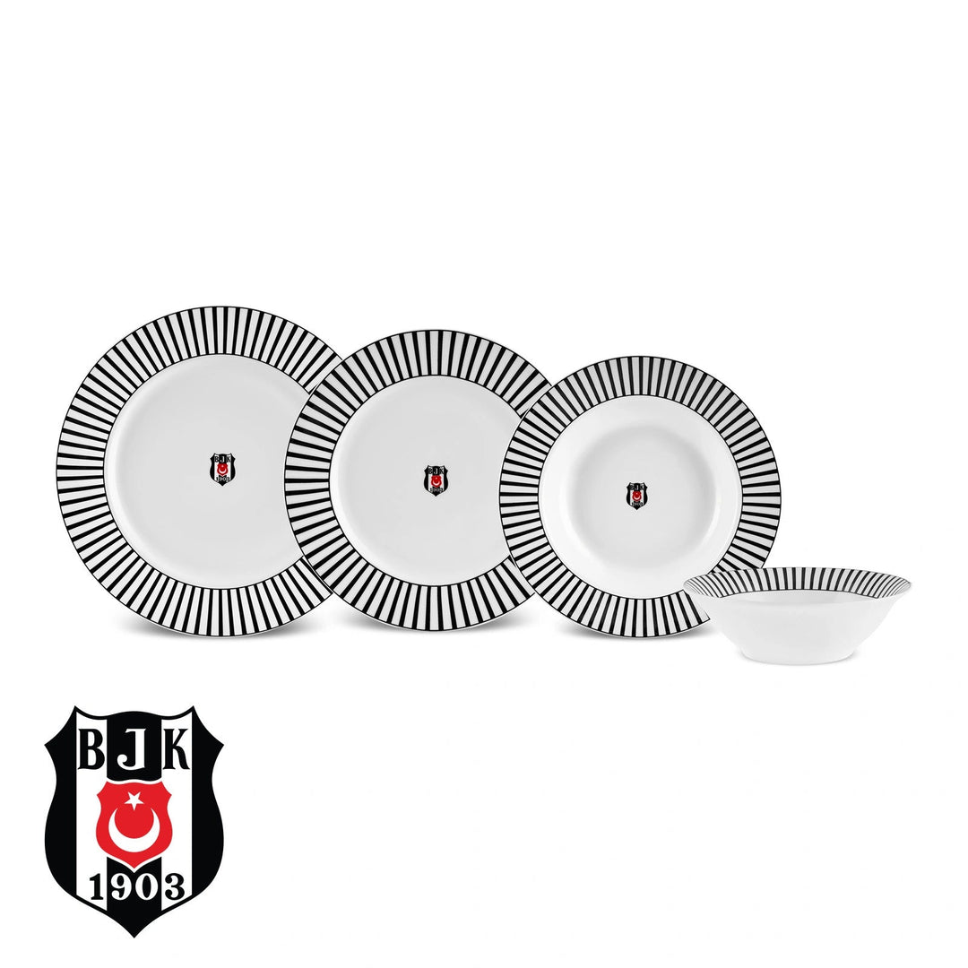 Karaca x Beşiktaş Forever Bone Spisestel – 24 Dele til 6 Personer - Løven Home
