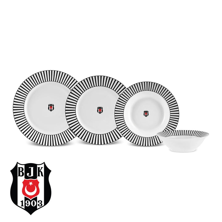 Karaca x Beşiktaş Forever Bone Spisestel – 24 Dele til 6 Personer - Løven Home